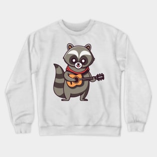 Raccoon Guitar Player Crewneck Sweatshirt